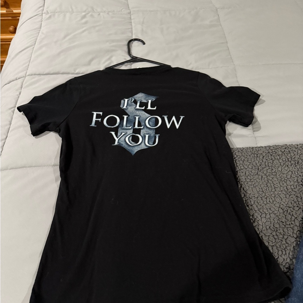 Black Graphic T-Shirt with Text Design